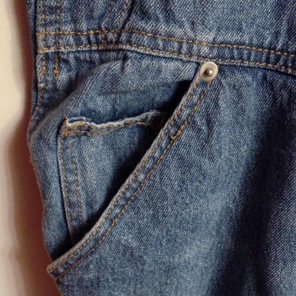 H&M Cotton Classic Blue Women's Denim Multi-Pocket Long Overalls O/S Pre-Loved - Picture 7 of 17